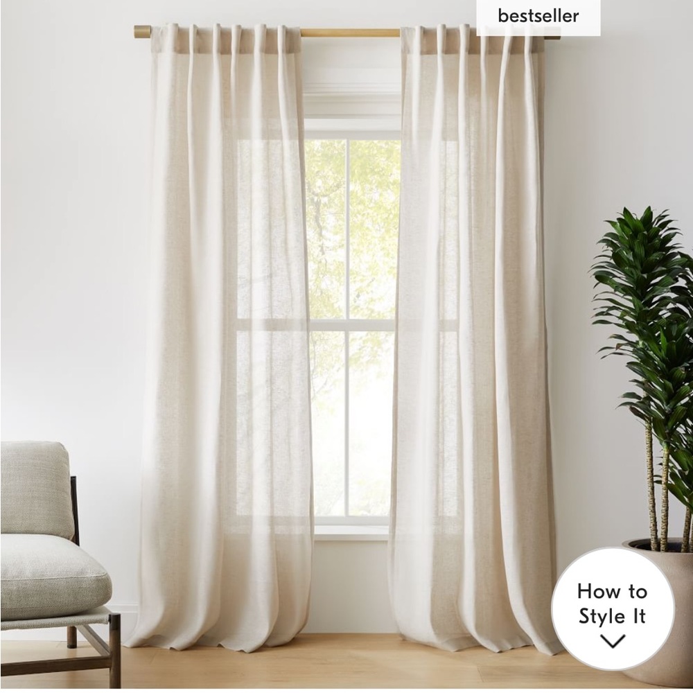 Beautiful Pair of West Elm Sheer Curtains